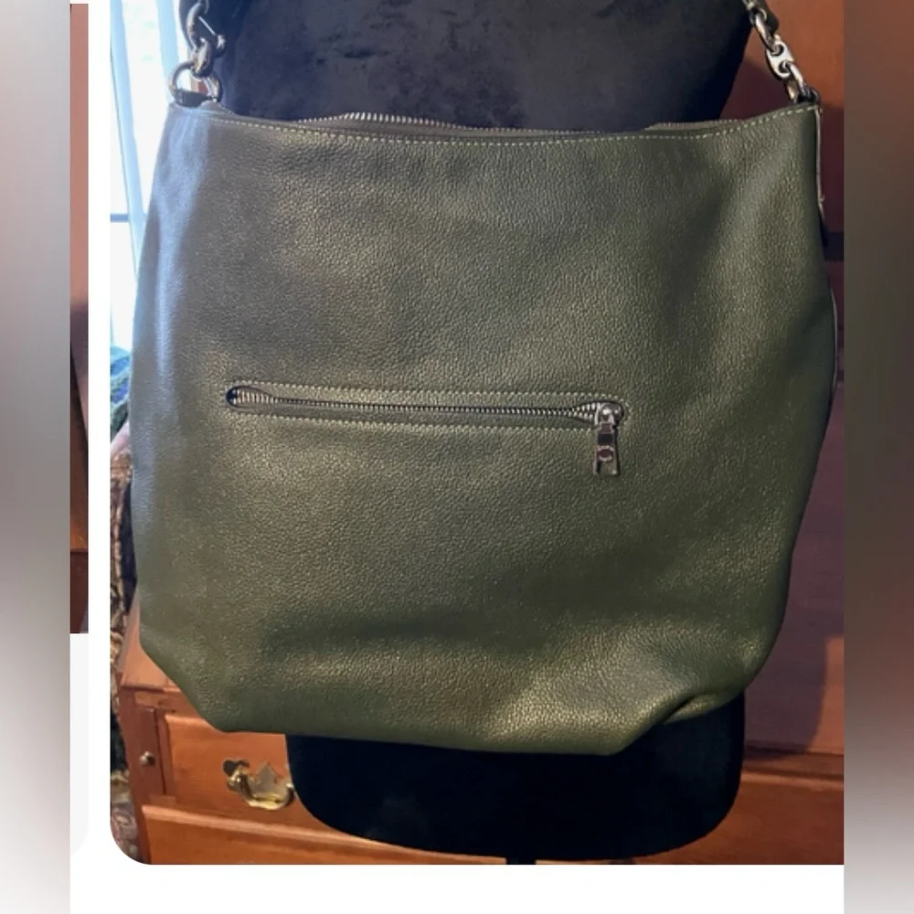 Coach Skylar Hobo Pebble Leather Handbag Cargo Green - Picture 2 of 11